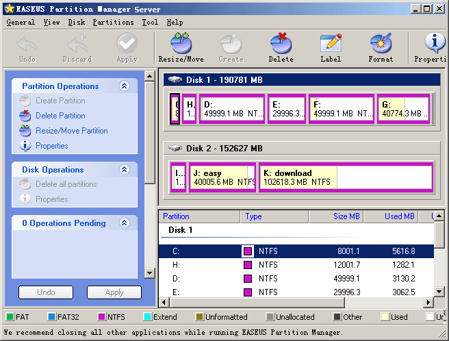 EASEUS Partition Manager Server Edition