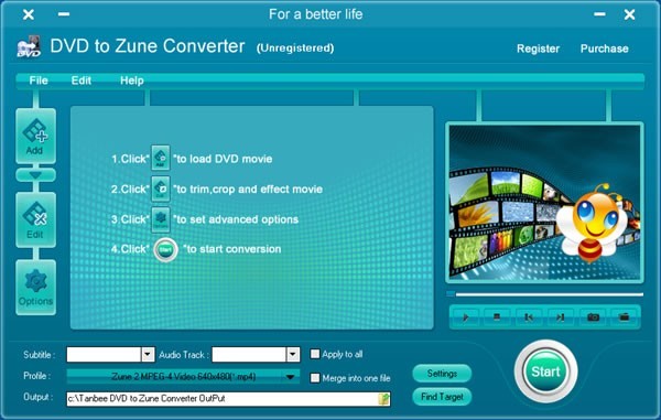 Tanbee DVD to Zune Converter