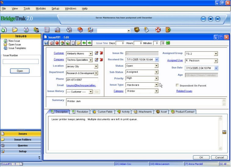BridgeTrak Help Desk Software