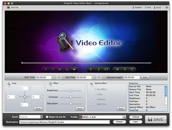iOrgsoft Video Editor for Mac