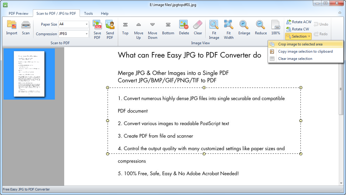 Free Easy JPG to PDF Converter