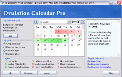 Girl Ovulation Calendar on Ovulation Calendar Pro 1 2