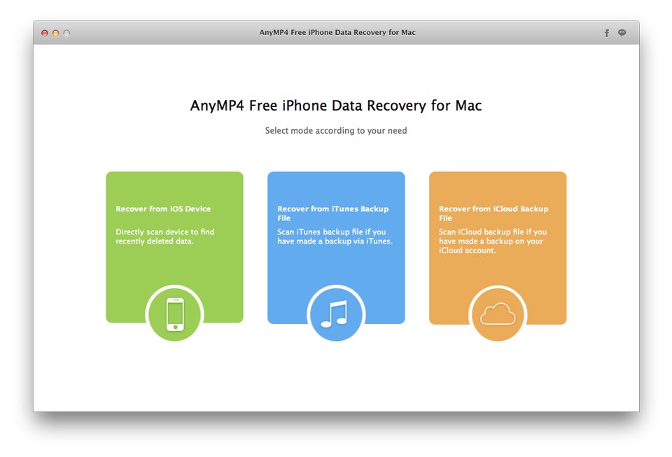 AnyMP4 Free iPhone Data Recovery for Mac