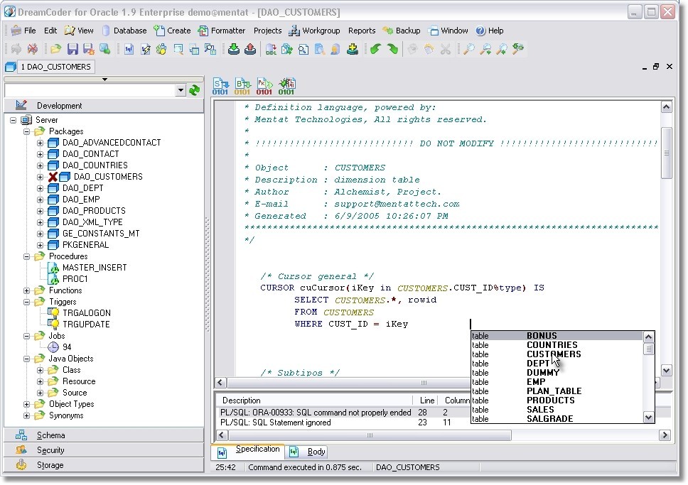 DreamCoder for Oracle Enterprise Edition