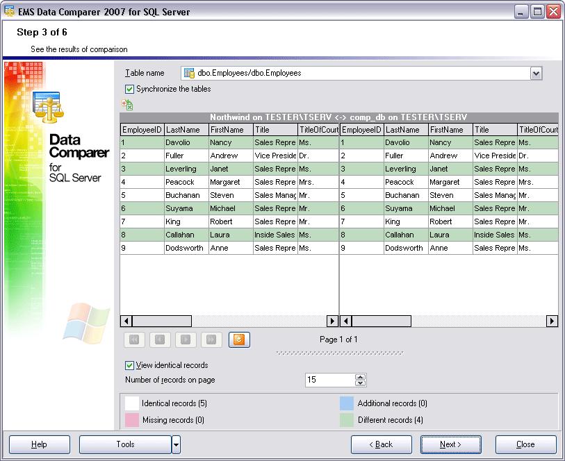 EMS Data Comparer for SQL Server