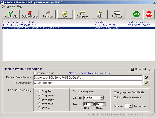 Auto Backup file green software