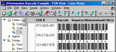 Barcode LotusScript for Lotus Notes and Approach