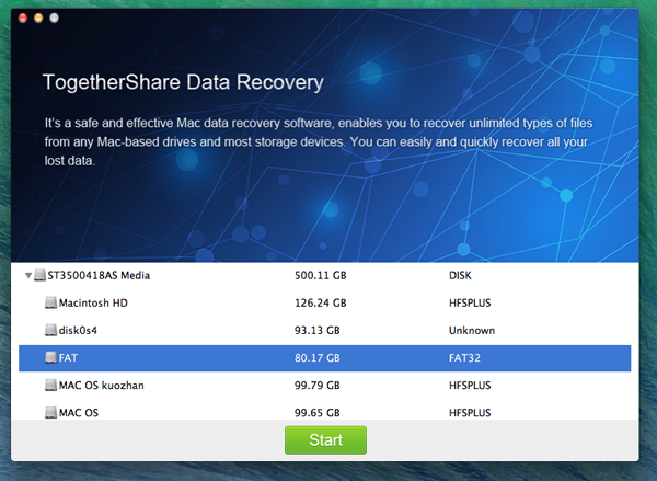 TogetherShare Data Recovery Free for Mac
