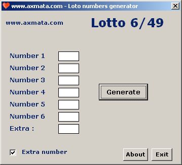 Axmata Lotto number generator