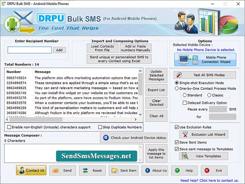 Bulk SMS Software for Android Phone