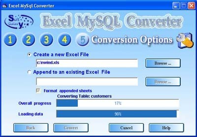 Excel Mysql wizard import Excel to MySQL 4.o