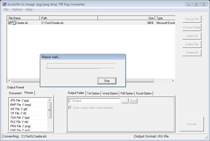 Excel to Image Jpg Bmp Tiff Converter