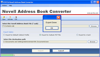 Export Groupwise address book to Outlook