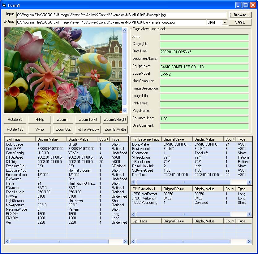 GOGO Exif Image Viewer Pro ActiveX OCX (Site Wide)