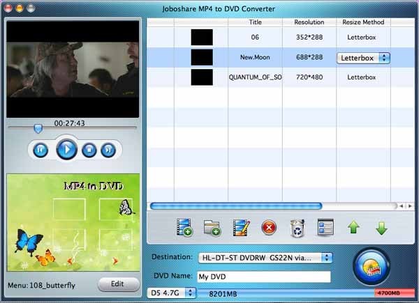 Joboshare MP4 to DVD Converter for Mac