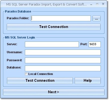 MS SQL Server Paradox Import, Export & Convert Software