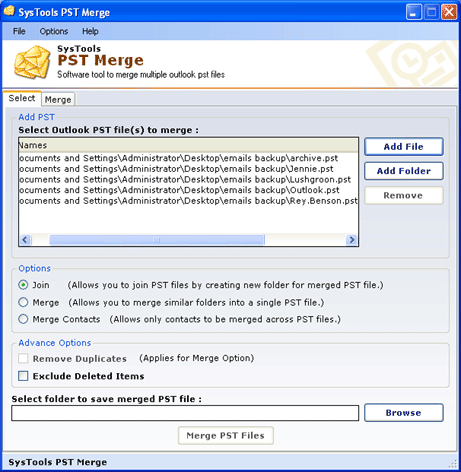 Management of Outlook PST