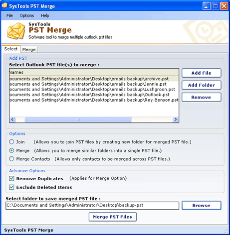 Merge Outlook PST Contacts
