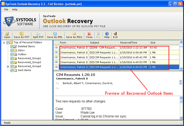 Outlook Email Restore Software