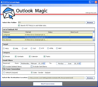 Outlook PST to MSG