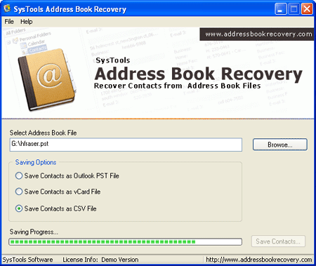Address Book Recovery Tool to recover contacts from corrupted Windows.