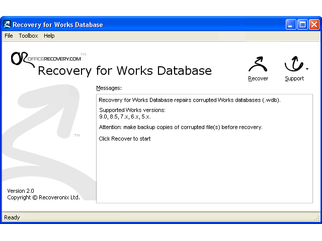Recovery for Works Database