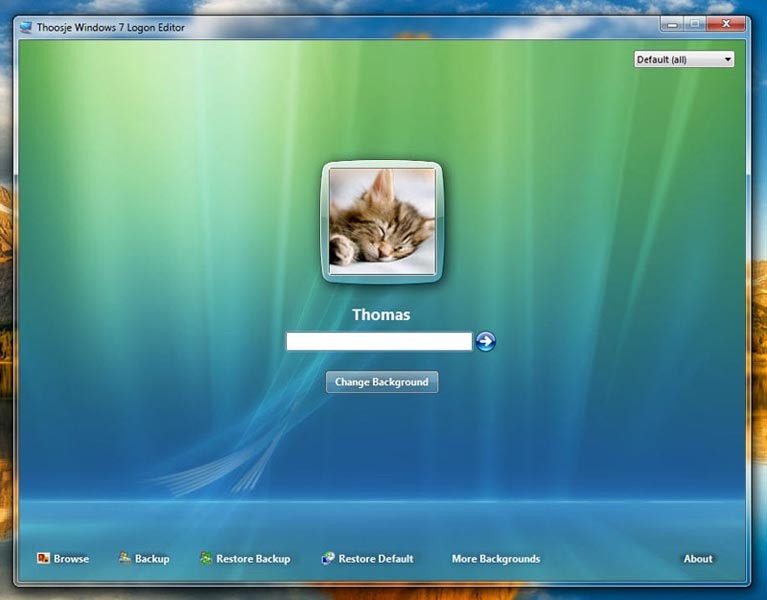 Thoosje Windows 7 logon editor