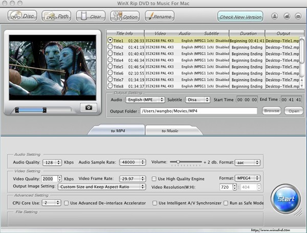 WinX Rip DVD to Music for Mac