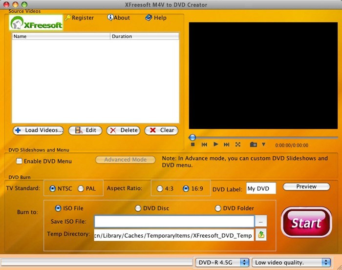 XFreesoft M4V to DVD Creator for Mac