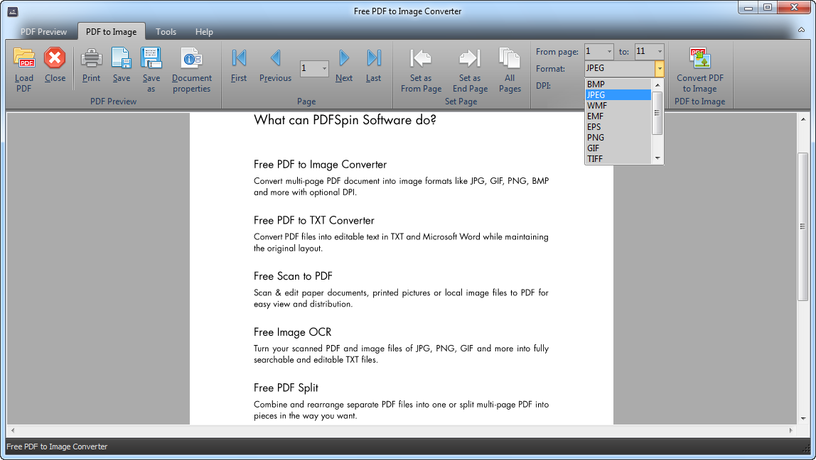 Free PDF to Image Converter
