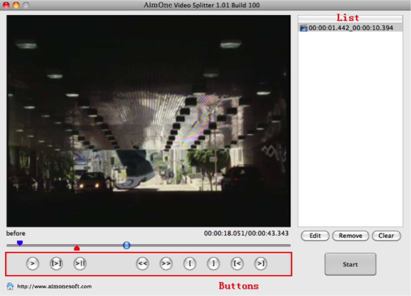 AimOne Video Splitter for Mac
