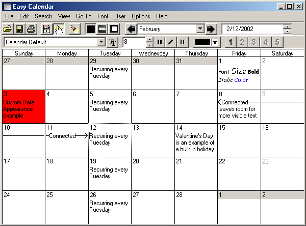 Easy Calendar
