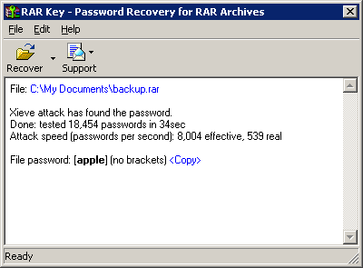 Rar Password Recovery Key