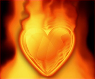 Heart On Fire Screensaver