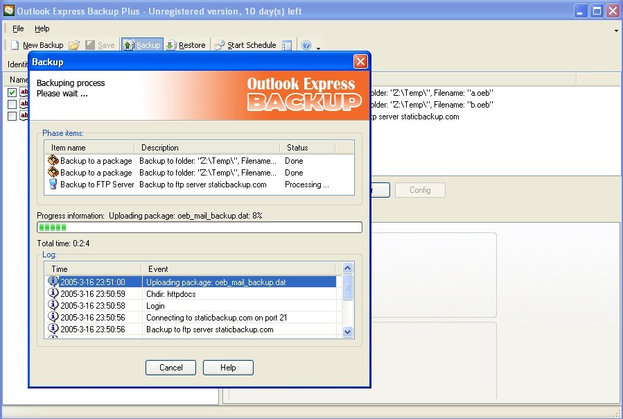 Outlook Express Backup Plus