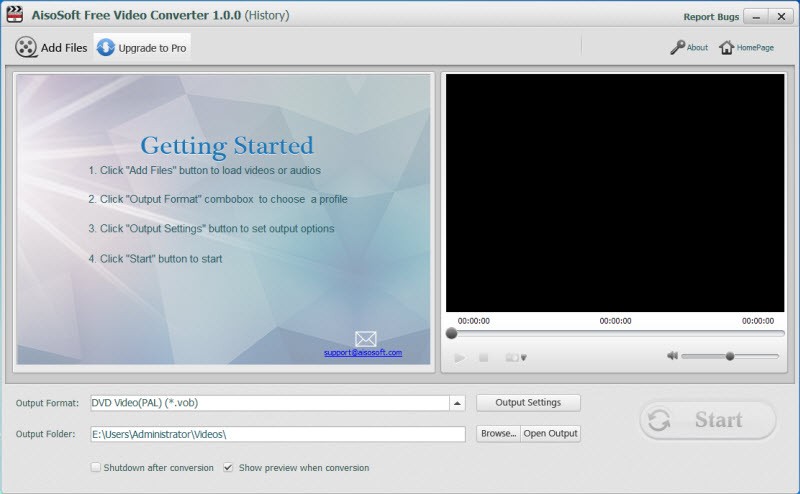 AisoSoft Free Video Converter