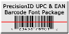 PrecisionID EAN UPC Barcode Fonts