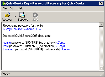 QuickBooks Password Recovery Key