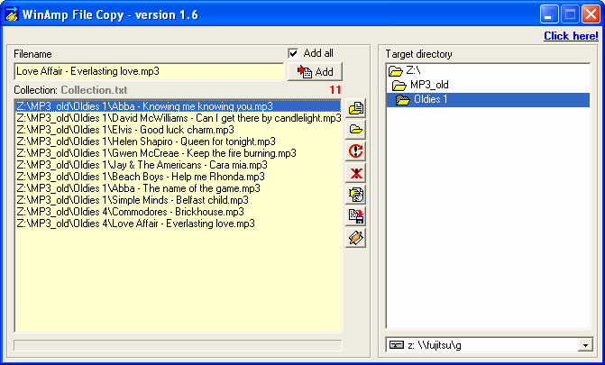 WinAmp File Copy