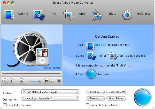 Bigasoft iPod Video Converter for Mac