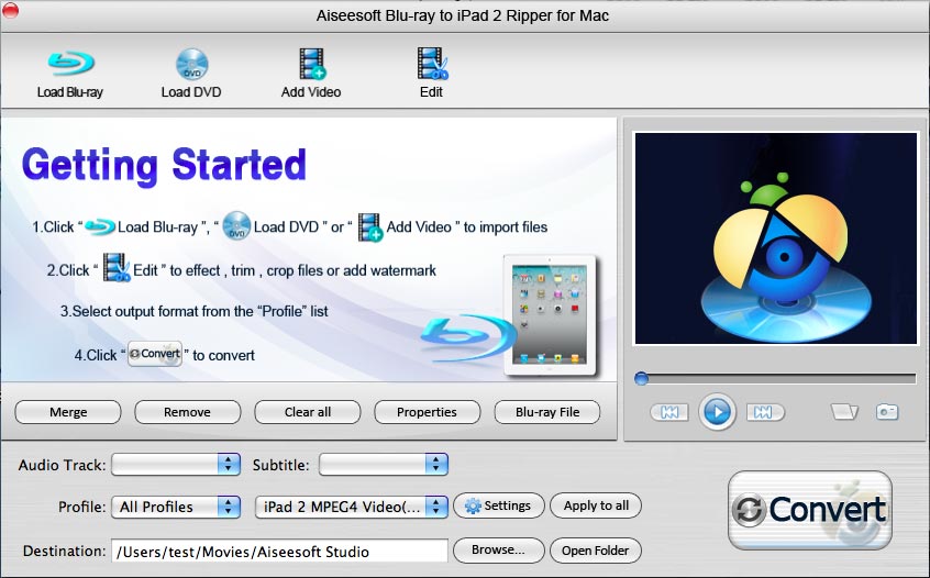 Aiseesoft Mac Blu-ray to iPad 2 Ripper