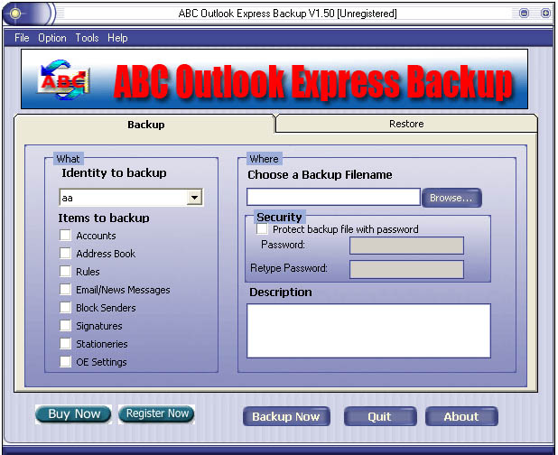 ABC Outlook Exress Backup
