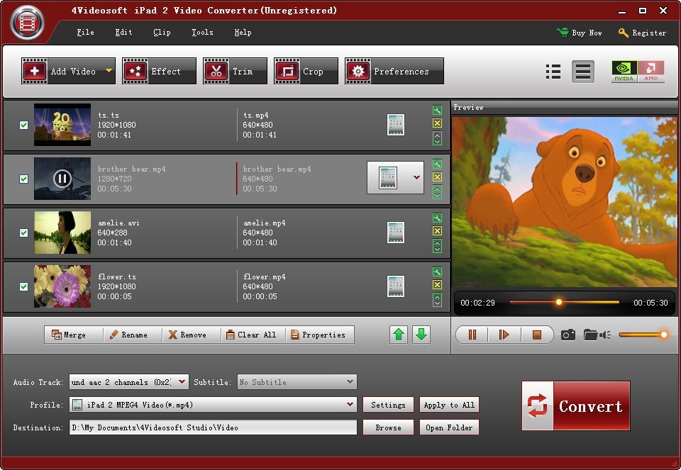 4Videosoft iPad 2 Video Converter