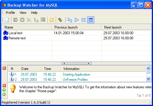 MySQL Backup Watcher