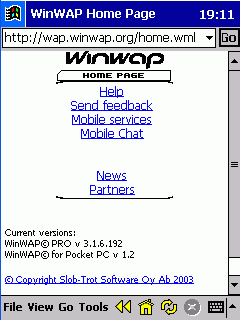 WinWAP for Windows Mobile