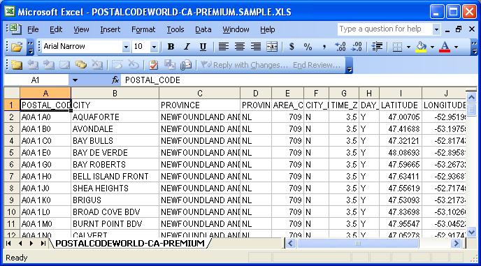 Canadian Postal Code Database (Premium Edition)