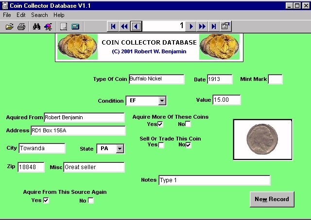 Coin Collector Database