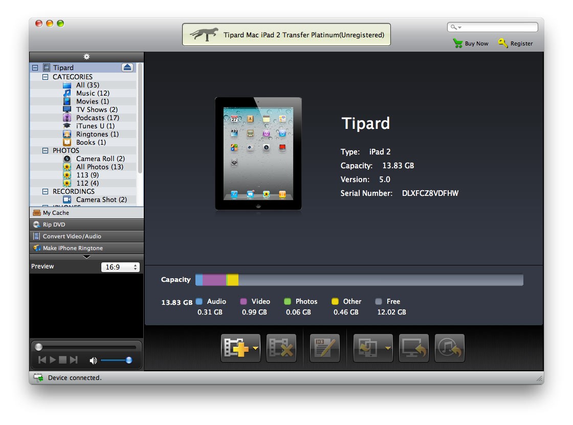 Tipard Mac iPad 2 Transfer Platinum