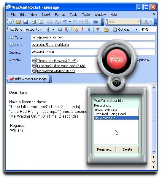 WaxMail for Outlook 2000/XP/2003