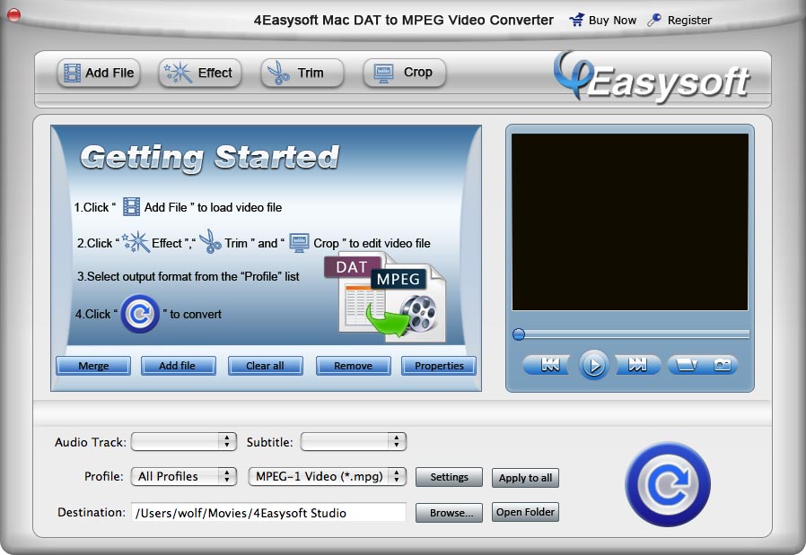 4Easysoft Mac DAT to MPEG Video Converte